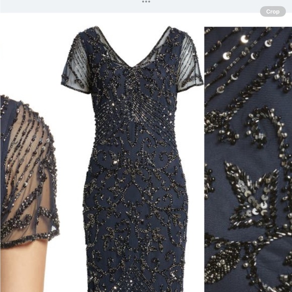 Pissarro Nights Beaded Mesh Gown - Picture 3 of 6